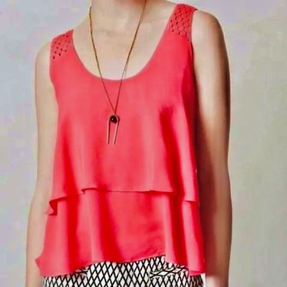 HD in Paris Poppy Pink Tank Top with Front Styled Layers🩷, Size 06P *LIKE NEW!* - Picture 2 of 10